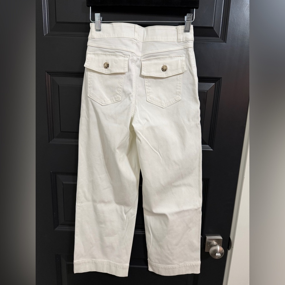 NWT SPANX, Stretch Twill Cropped Wide Leg in Bright White, Multiple Sizes - Picture 5 of 8